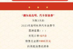 127台车成交近2000万元！2023年高明秋季汽车消费节圆满收官！