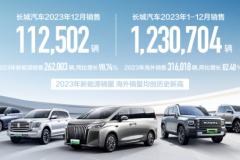 新能源及海外销量创历史最佳 长城汽车2023年销售123.07万辆