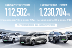 新能源及海外銷量創(chuàng)最佳 長城汽車2023年銷售123.07萬輛