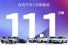 吉利汽车2月销售111398辆 新能源销量同比增长约48%