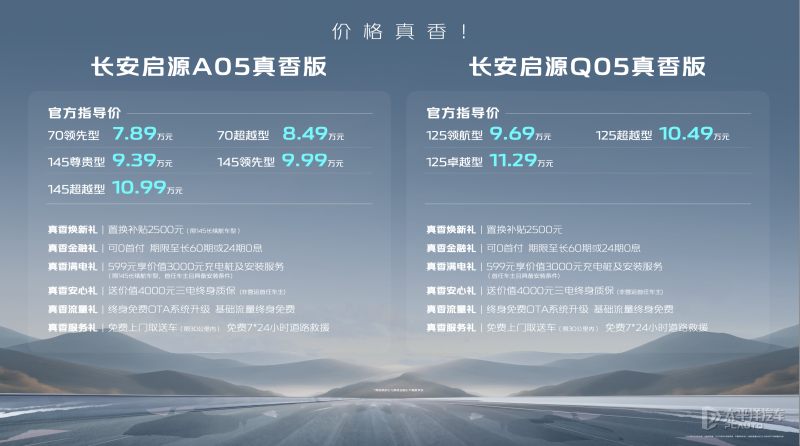 長(zhǎng)安啟源A05/Q05真香版上市 售7.89萬(wàn)元起