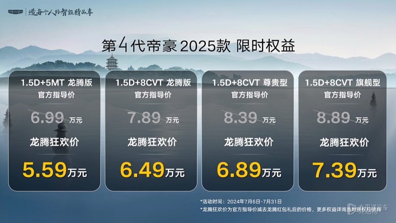 限时售5.59万元起 2025款吉利帝豪正式上市