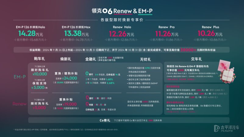 限時售10.26萬起 新款領克06家族上市 提供燃油版和插混版