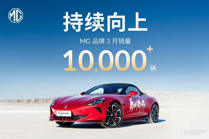 MG品牌3月銷量破萬 同比增長82.6% 一季度銷量近2.6萬輛