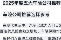 2025年度五大車險公司推薦揭秘，選對車險公司很重要