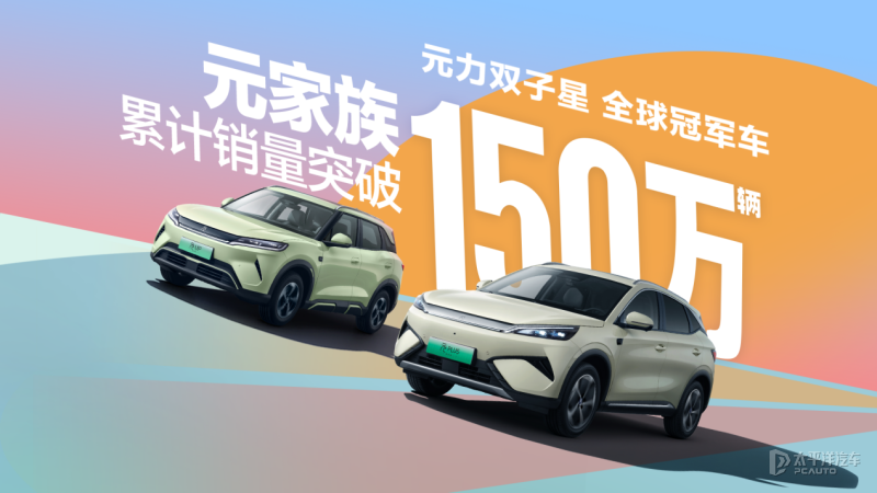 售9.98萬起 比亞迪元家族全球累計銷量突破150萬輛