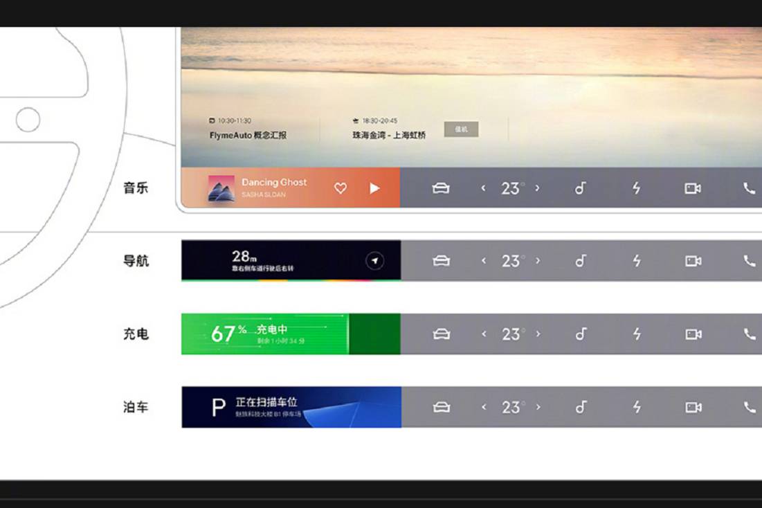 FlymeAuto 帶來三個全新功能，車內(nèi)大屏還可以這樣用