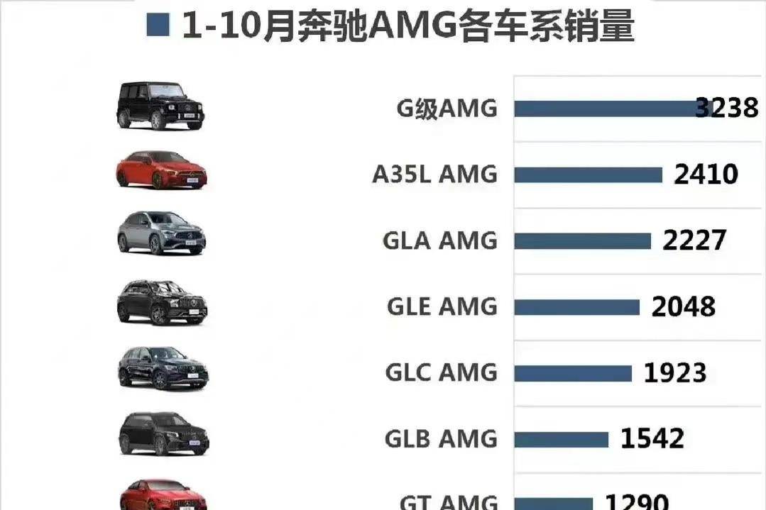 1-10月奔驰AMG各车系销量排名出炉：没想到是大G排第一