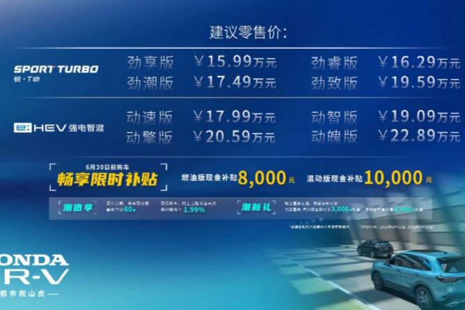东风本田HR-V正式上市 售价15.99万起