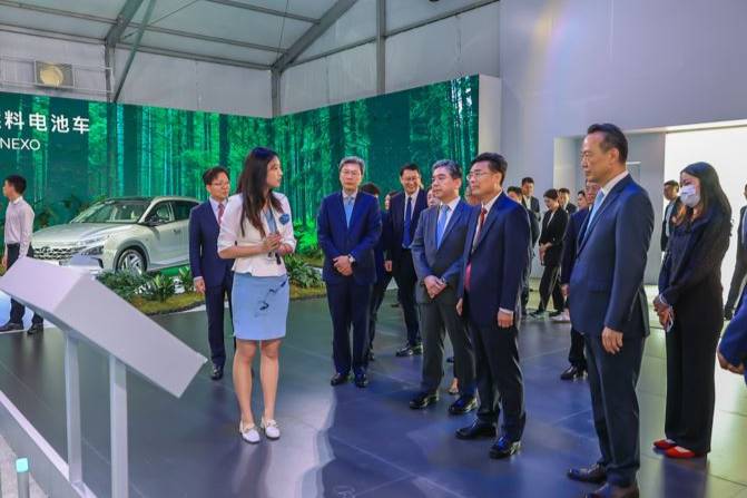 現(xiàn)代汽車集團(tuán)氫燃料電池系統(tǒng)工廠“HTWO廣州”正式竣工