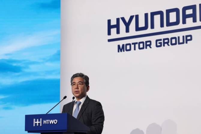 現(xiàn)代汽車集團(tuán)氫燃料電池系統(tǒng)工廠“HTWO廣州”正式竣工