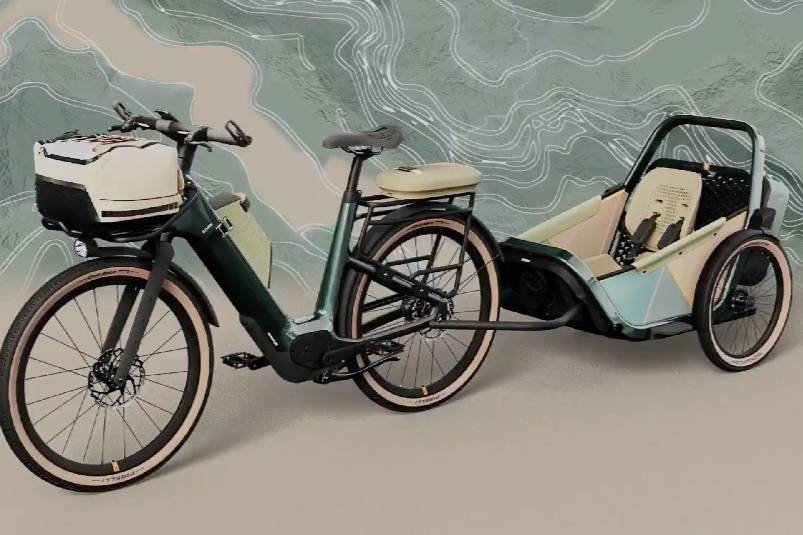 通过配件组合，实现通勤、载货多用的迪卡侬概念自行车