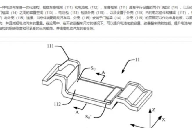 華為電池與車身一體化結(jié)構(gòu)專利公布 可提升電池包容量