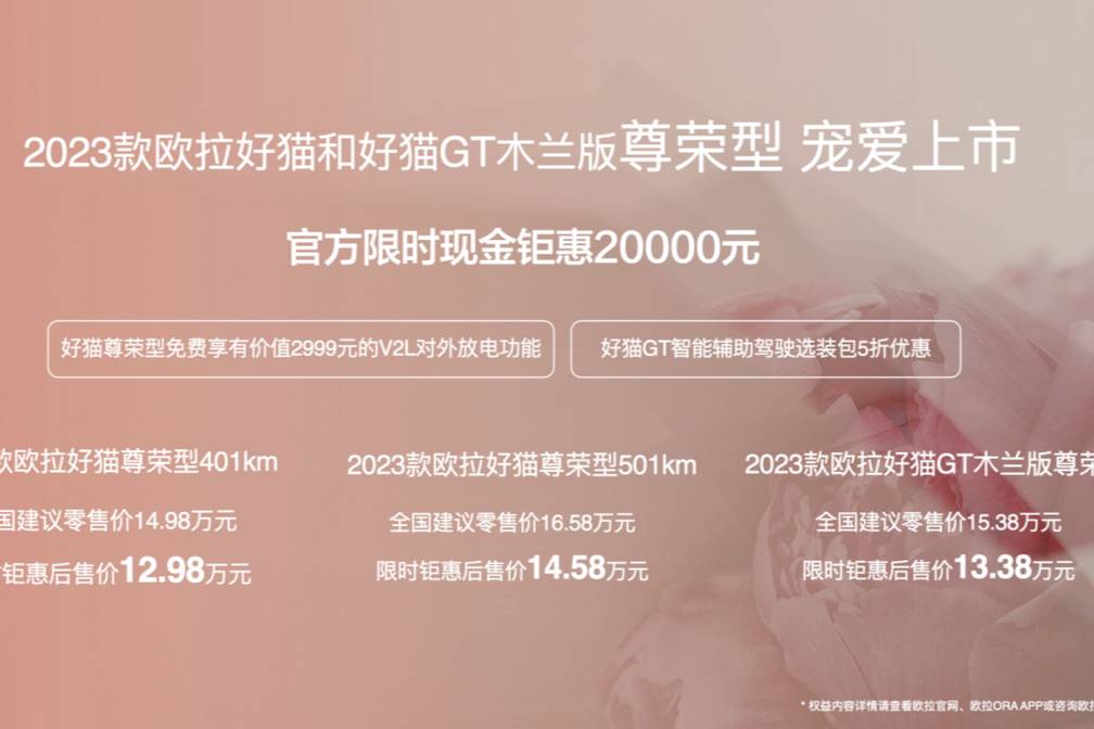 欧拉汽车第40万台整车下线！2023款欧拉好猫&好猫GT上市