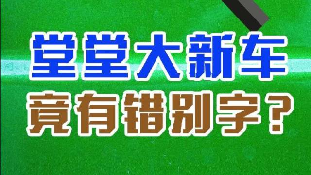 堂堂大新车，居然有个错别字？