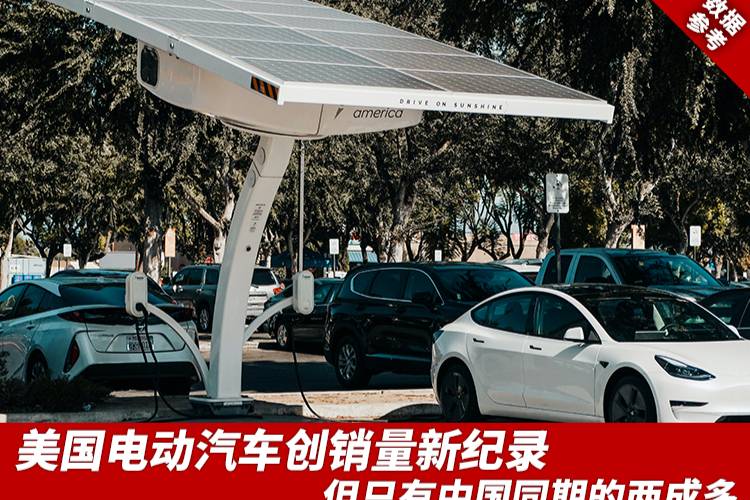 美國電動汽車創銷量新紀錄,但只有中國同期的兩成多