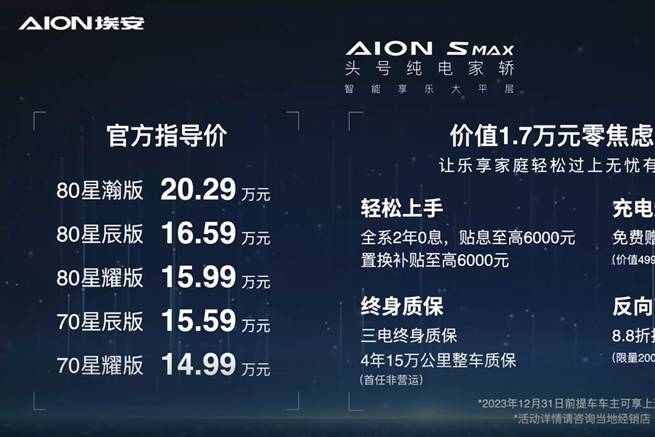 沈梦辰的反向带娃第一车AION S MAX上市14.99万起