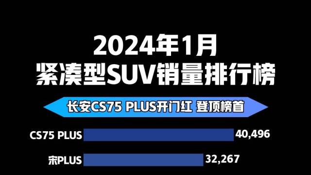 2024年1月紧凑型SUV销量排行榜