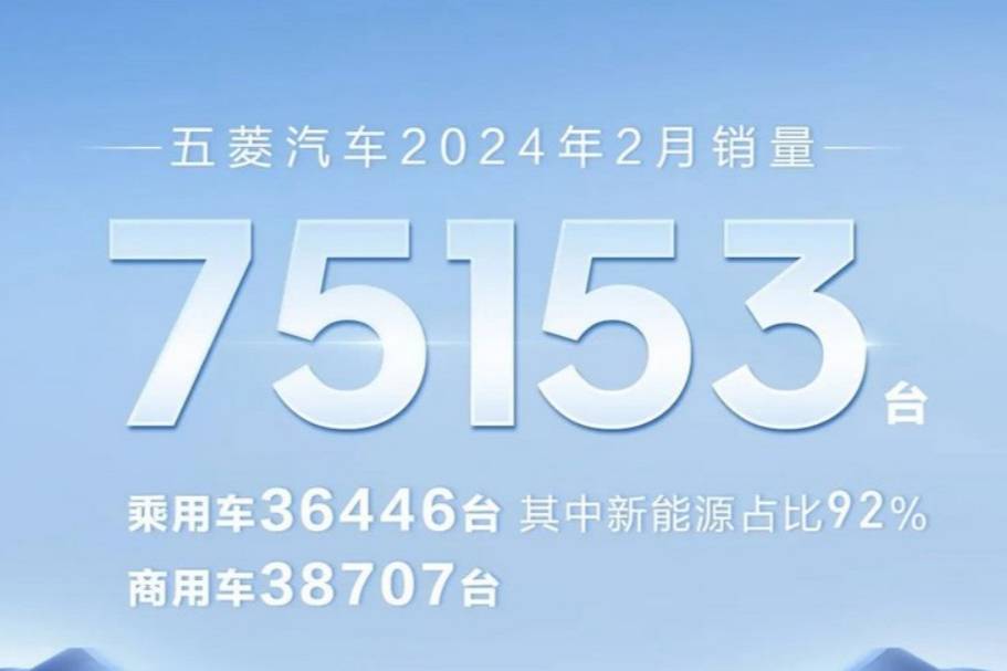 五菱汽车2月销量75153台