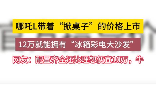 哪吒L带着“掀桌子”的价格上市