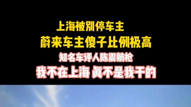 上海被别停车主：蔚来车主傻子比例极高