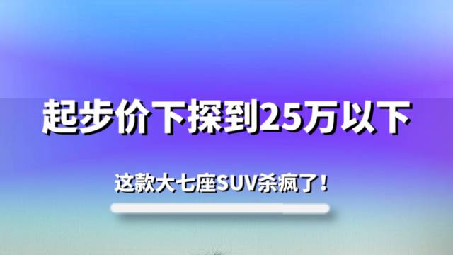 上汽大众这台大七座起步价下探到25万