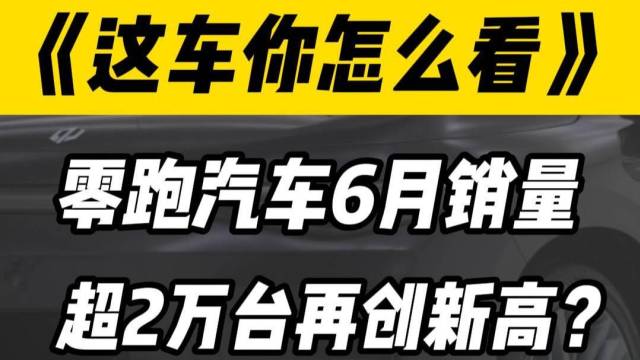 零跑汽车6月销量超2万台再创新高