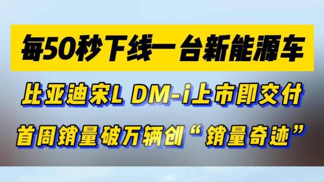 上市即交付，首周销量破万，宋L DM-i