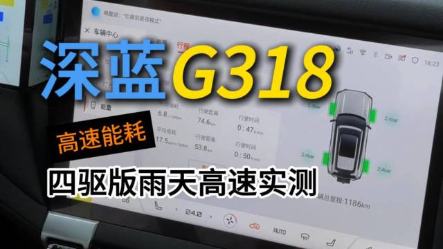 深蓝G318四驱版高速能耗令人满意