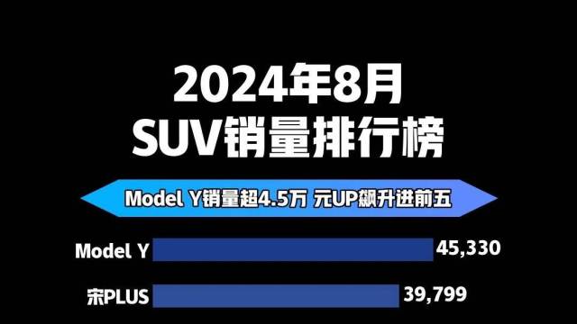 2024年8月SUV销量排行榜