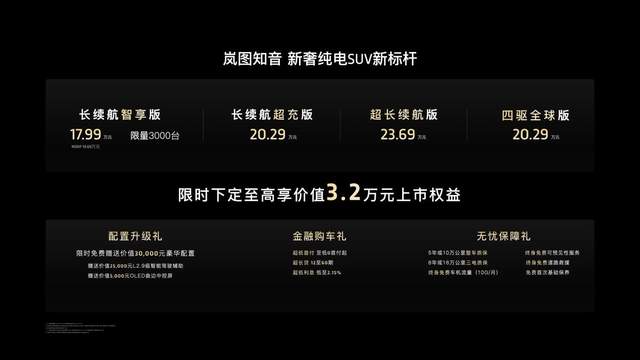 重塑20万内纯电SUV新标准！岚图知音17.99万起售
