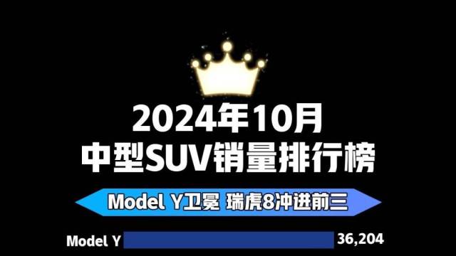 2024年10月中型SUV销量排行榜