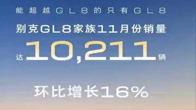 别克GL8十一月销量过万，订单超1.5万