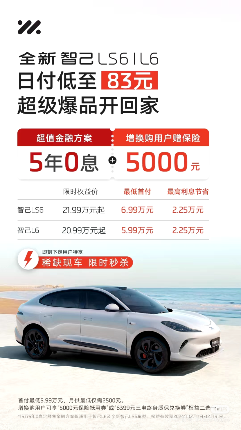 首付5.99万起，智己金融风暴席卷而来，购车不再是梦