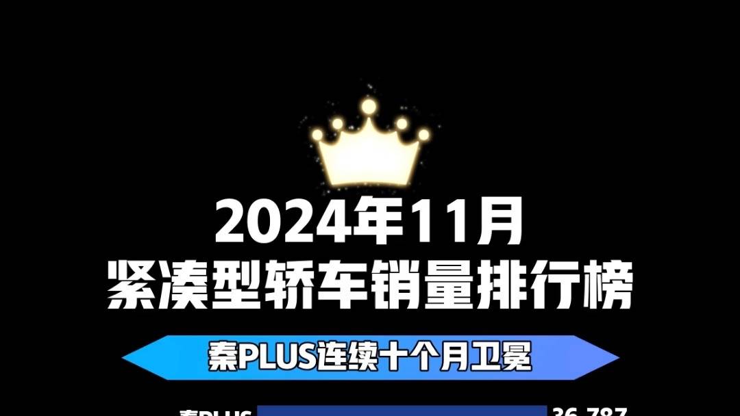 2024年11月紧凑型轿车销量排行榜