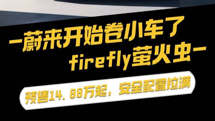 蔚来开始卷小车了？firefly萤火虫