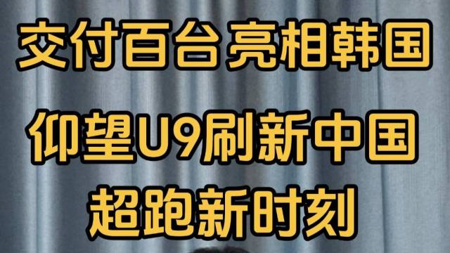 刷新记录，仰望U9达成百台交付并亮相韩国