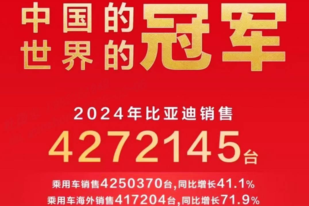 【樂陽頻道】比亞迪 2024 年全球銷量三冠王 