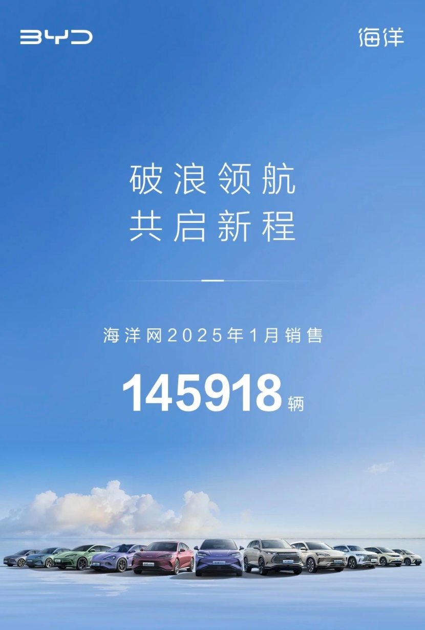 1月销量超30万，比亚迪仍是销冠