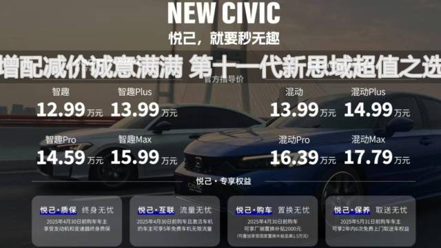 增配减价诚意满满 第十一代新思域超值之选
