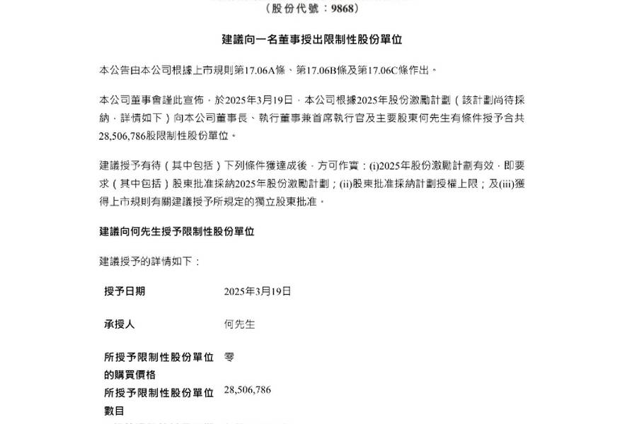 何小鵬的25億股權(quán)激勵與造車新變局