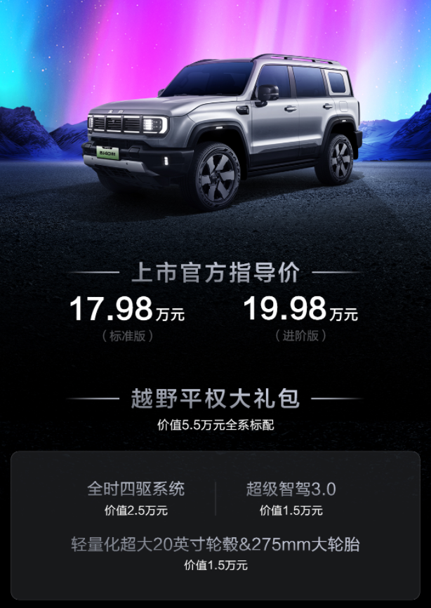 焕新价最低15.48万元起,BJ40增程上市,开启越野新篇章