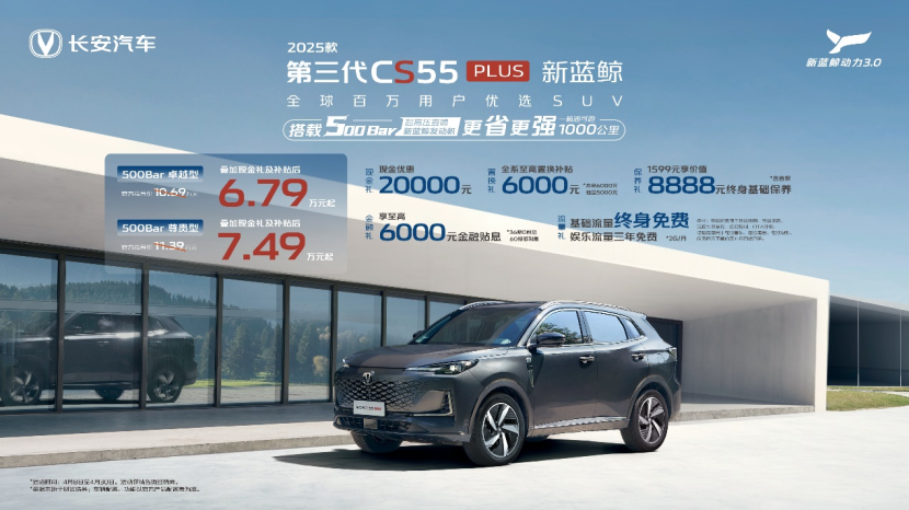 新车|长安第三代CS55PLUS焕新新蓝鲸500Bar发动机