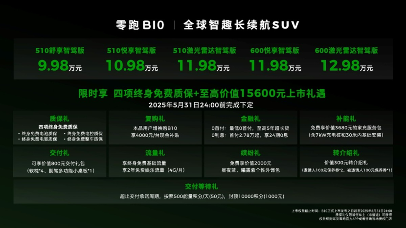搭载DeepSeek+通义千问双模型,零跑B10正式上市