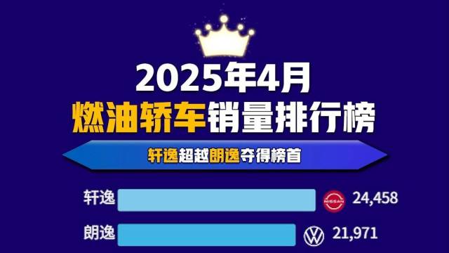 2025年4月燃油轿车销量排行榜
