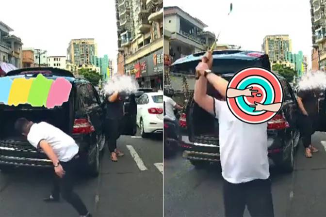 奔馳車司機別停前車并用高爾夫球桿狂砸擋風玻璃事件通報:已刑拘