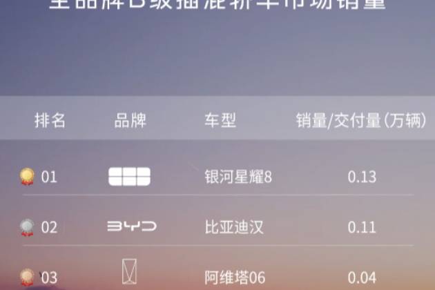周銷1349輛成B級插混銷冠！11.58萬起的星耀8