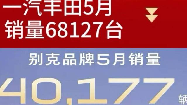 合资品牌别克、一汽丰田5月业绩亮眼