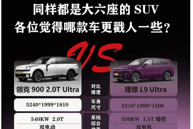 領(lǐng)克900vs理想L9同樣都是大六座的SUV哪款車(chē)更戳人一些