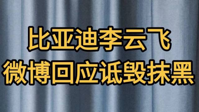 比亚迪李云飞回应舆论风波